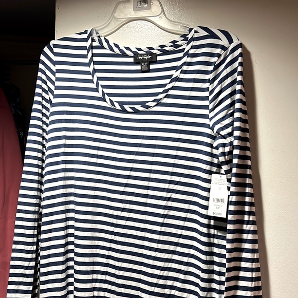 Lord and Taylor Maxi Dress, size sm, blue stripes BNWT - Picture 1 of 4